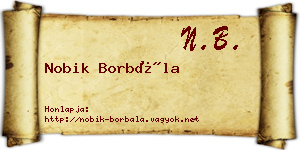 Nobik Borbála névjegykártya